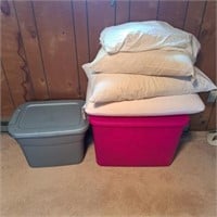 2 Totes with Bedding / Linens