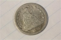 1877 Seated Silver Quarter