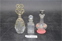 (3) Glass Perfume Bottles