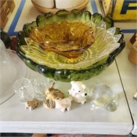 Indiana Glass, Figurines, Punch Bowl Set & More