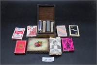 Collection of Playing Cards & Case