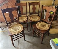 4 Vintage Wood Chairs