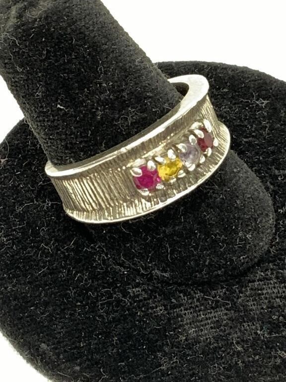 Sterling and Gemstone Ring. Sz 7.5