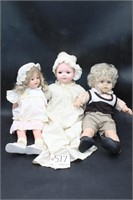 (2) Porcelain Dolls, (1) Boy