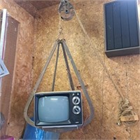 RCA Solid State TV, Antique Wood Pulley