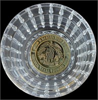 Vintage Heavy Crystal Bowl W/Bronze