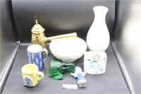 Heager Bowl & Vase With Other Collectables