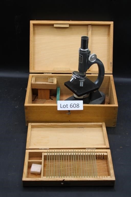 Monolux No. 6030 Microscope With Slides