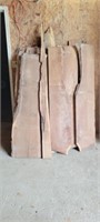 Rough sawn walnut slabs and boards