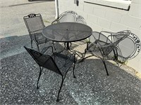 Wrought Iron Metal Patio Table & Chairs