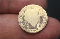 1910 Gold Plated One Dime