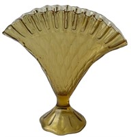 Vintage Fenton Amber Peacock Vase