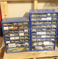 2 Units of Small Hardware Storage Bins & Contents