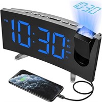 Curved Screen Projection Alarm Clock