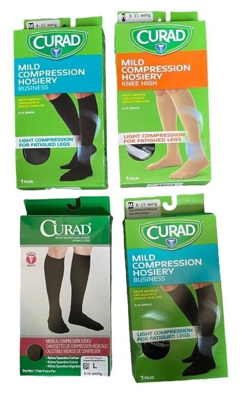 4  Pairs of Med/L Compression Socks