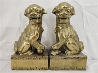 Pair of Vintage Brass Food Dog Bookends