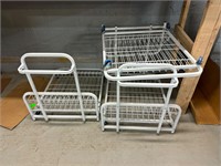 3 Rolling Wire Warehouse Carts