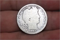 1893-O Barber Silver Quarter