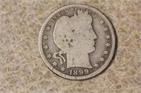 1899-O Barber Silver Quarter