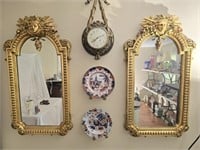 Pair of Gold Gilded Framed Mirrors ONLY