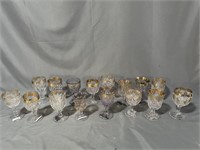 16 goblets with gold rims