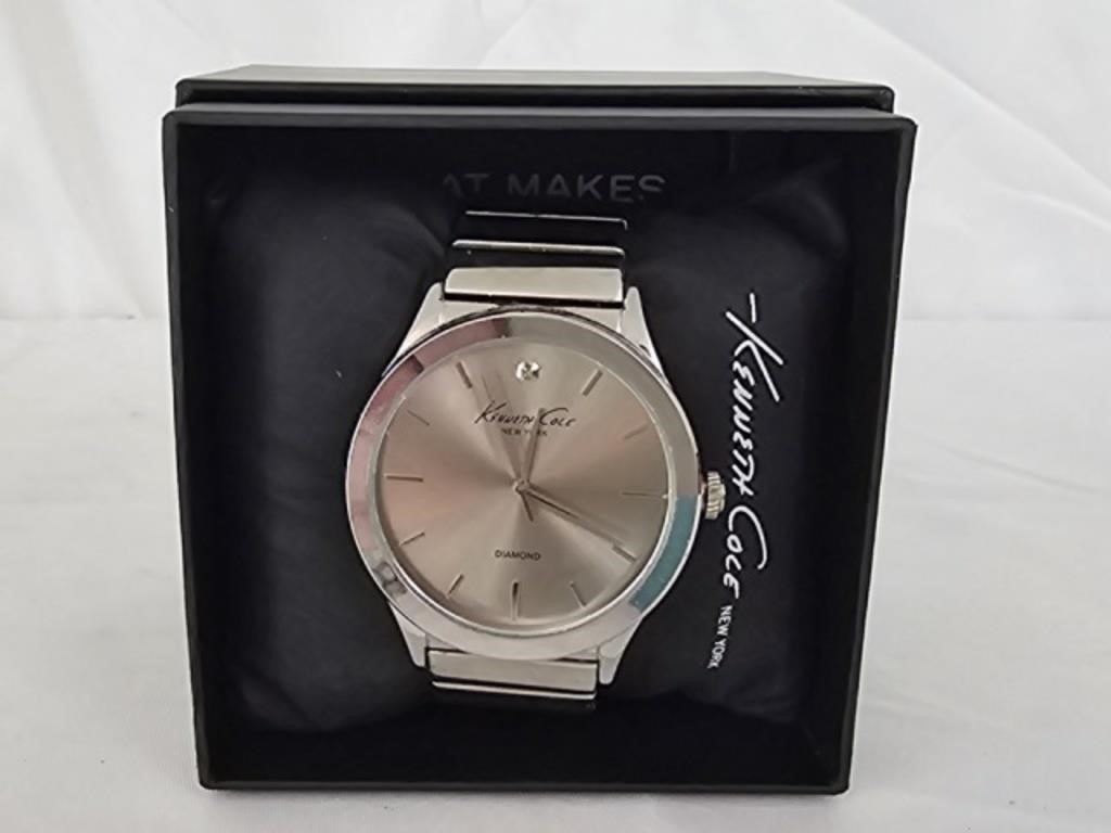Men's Kenneth Cole Stainless Watch with Diamond
