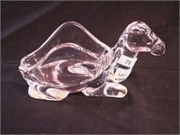 Signed crystal camel-shaped  pipe holder,