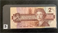 1986 Canadian 2 Dollar Bill