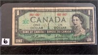 1967 Canadian 1 Dollar Bill w/o Serial Number