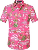 SSLR Mens Hawaiian Flamingo Shirt