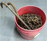 Bucket of Chain w/ Tow Hooks