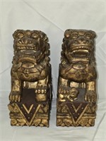 Pair of Wooden Foo Dogs
