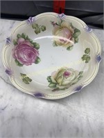 Hand painted germany bowl 3 roses