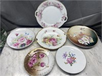 6 hand painted plates