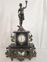 Franz Hermle Brevettato Mantle Clock Bronze Figure