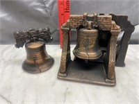 Liberty bell bookends and figure