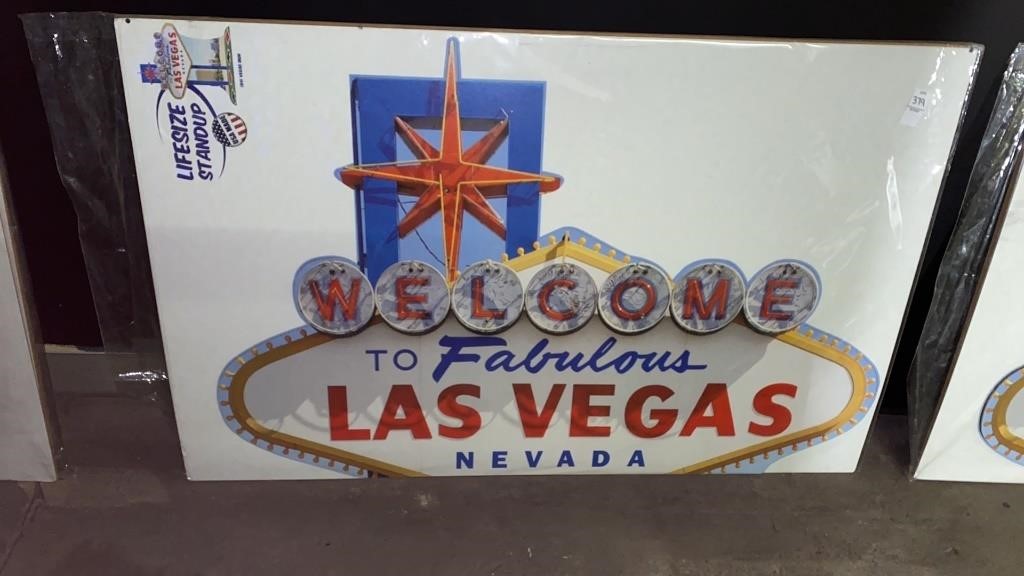 Las Vegas life-size, standup cardboard sign