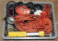 Lot of Various Extension Cords & Drop Lights