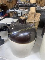 Stoneware jug with wood handle