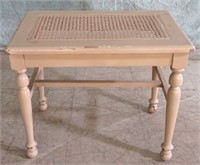 WOOD WITH CANE INSERT END TABLE