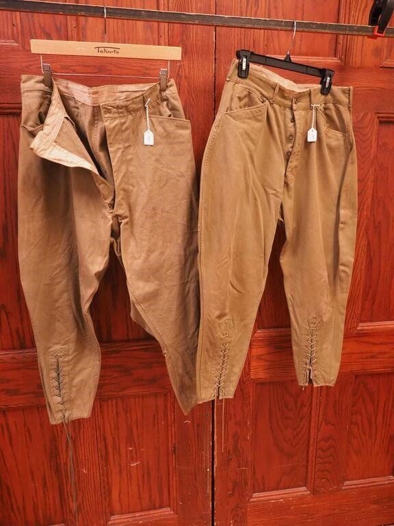 Two pairs vintage Boy Scout button-front lace-up
