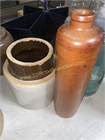 Stoneware jar and bottle
