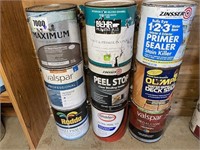 9 Gallons Cans of Paint, Stain, Sealers & More,