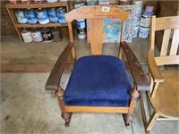Oak Rocking Chair w/Padded Seat