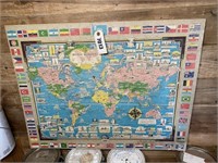 World Wonder Mounted Puzzle Map, 28.25X22"