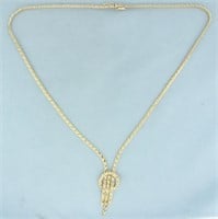 18 Inch Riccio Tassel Necklace in 14k Yellow Gold