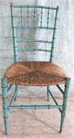 RUSTIC TURQUOISE BAMBOO CHAIR