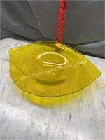 Yellow art glass bowl