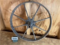 Antique Iron Wheelbarrow Wheel, 15"Diameter