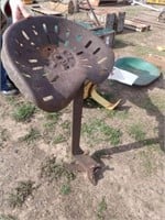 Antique Steel Machinery Seat